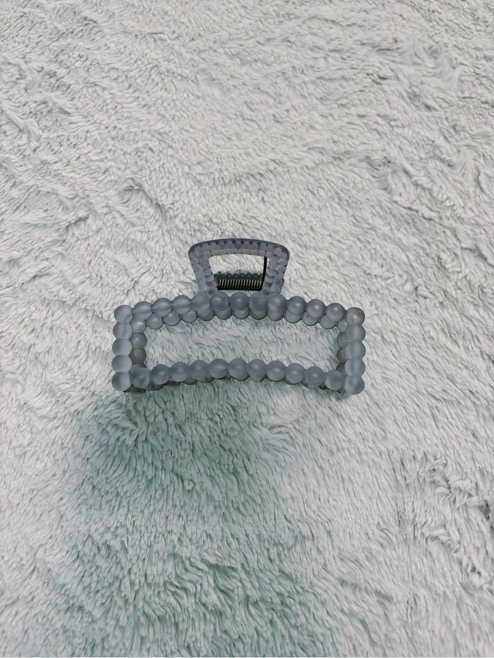 Purple Beaded Rectangle Hair Claw Clip - Women Accessories